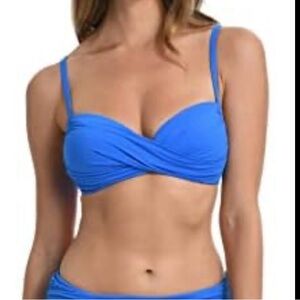 La Blanca Island Goddess Over The Shoulder Wrap Top - Capri Blue